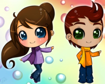 Boy And Girl Holding Hands Drawing. Chibi girl line drawing