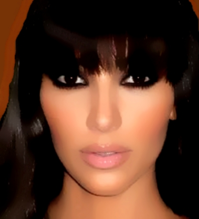paint kim kardashian pretty face celebrity girl art portrait