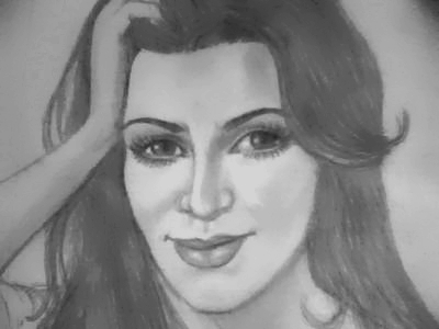draw kim kardashian pretty girl face celebrity beautiful actress coloring pic portrait