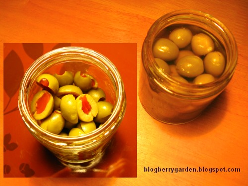 glass jars salt vinegar pickled green olives