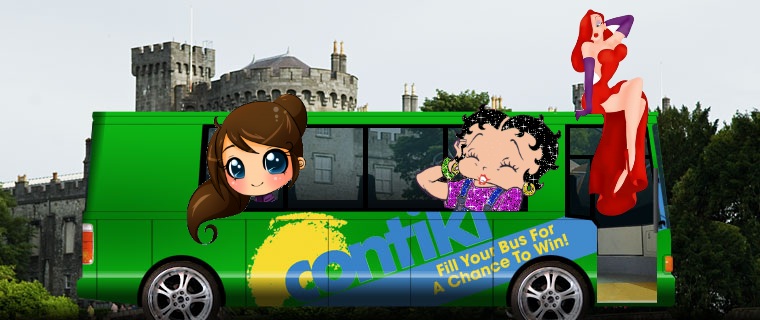 contiki holidays vacation bus travel facebook girls cartoon trip ireland 